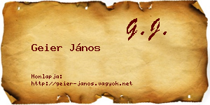Geier János névjegykártya